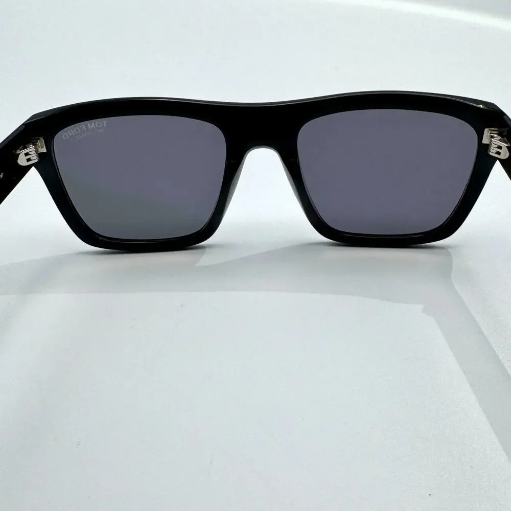 Tom Ford Sunglasses Alberto TF1077-N 01D Black Browline Polarized Gray Lens 55mm